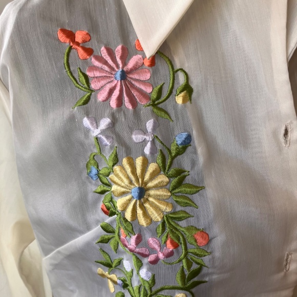 1950/60s vintage embroidered long sleeve shirt - Picture 4 of 13